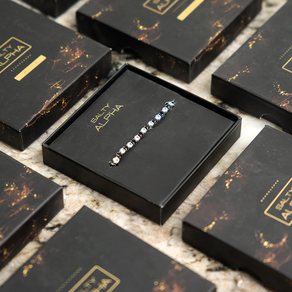 Two Tone Radiance Tennis Bracelet - Silver-Black