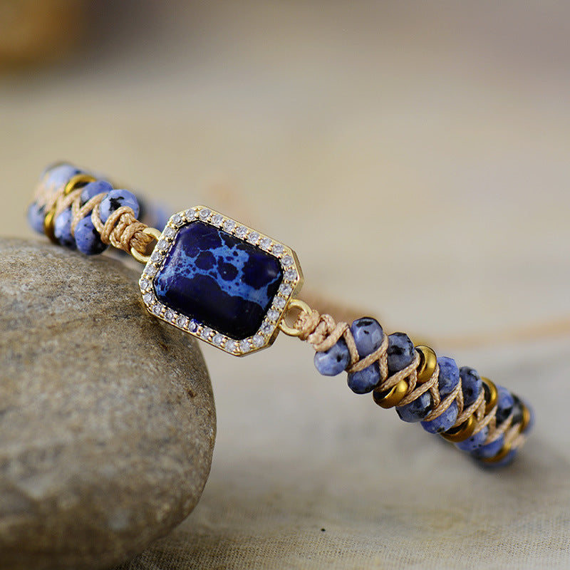Blue Emperor Stone Braided Bracelet