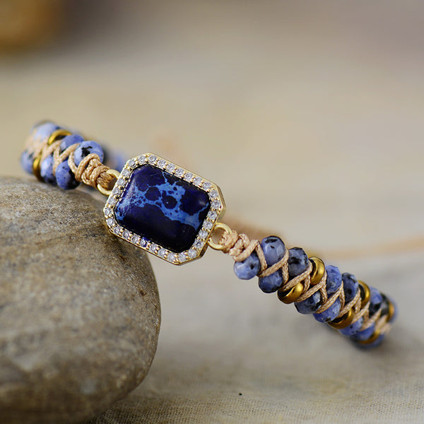 Blue Emperor Stone Braided Bracelet
