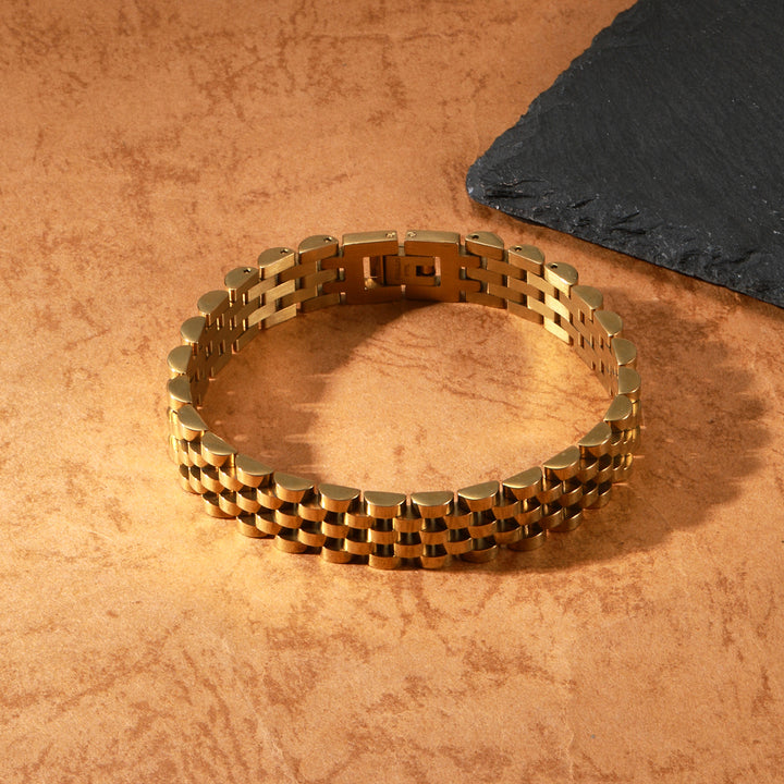 Rolex-Style Chain Bracelet - Gold