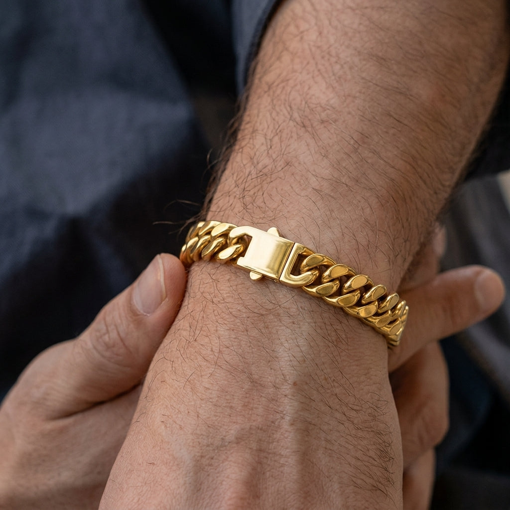 Golden Cool Cuban Link Bracelet