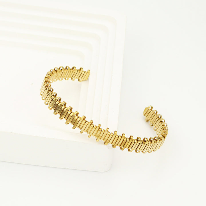 Spikey Golden Cuff Bracelet