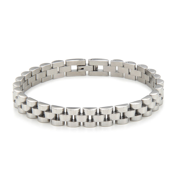 Rolex-Style Chain Bracelet - Silver