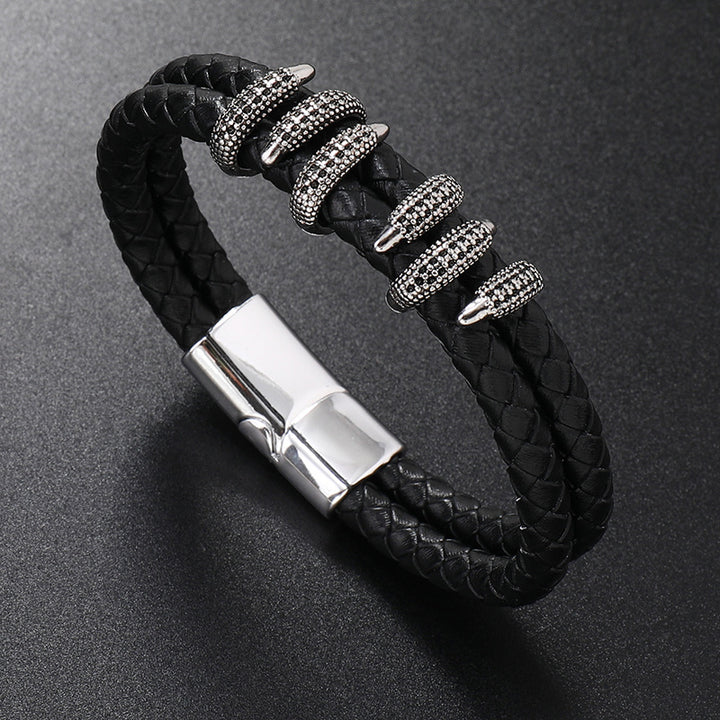 Crown Line Clawed Bracelet - Black