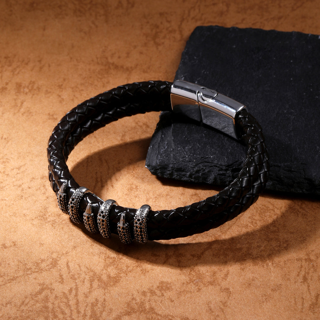 Crown Line Clawed Bracelet - Black