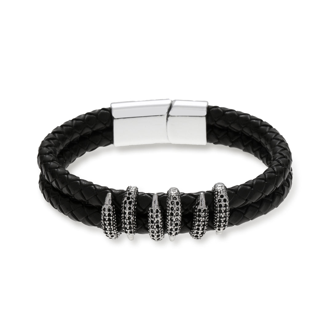 Crown Line Clawed Bracelet - Black