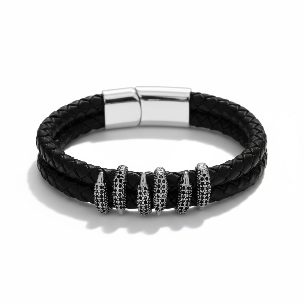 Crown Line Clawed Bracelet - Black