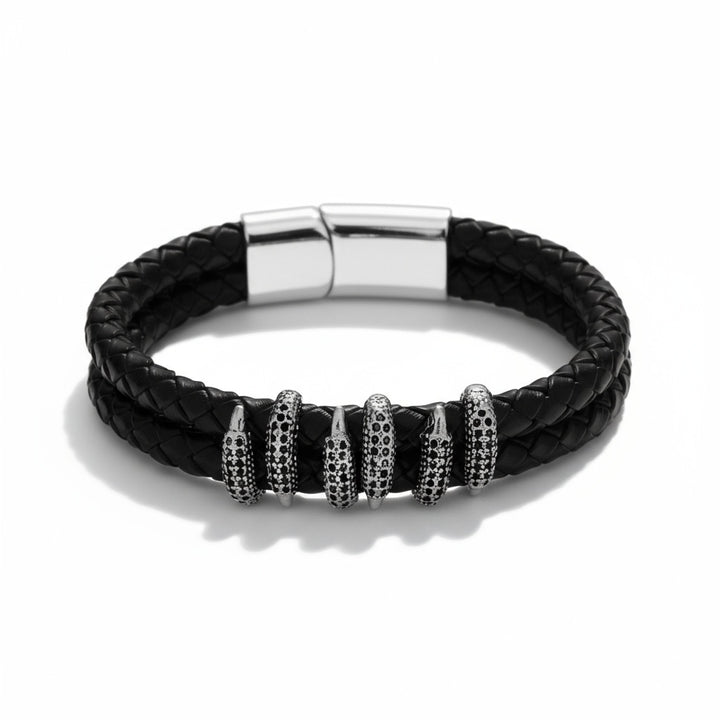 Crown Line Clawed Bracelet - Black