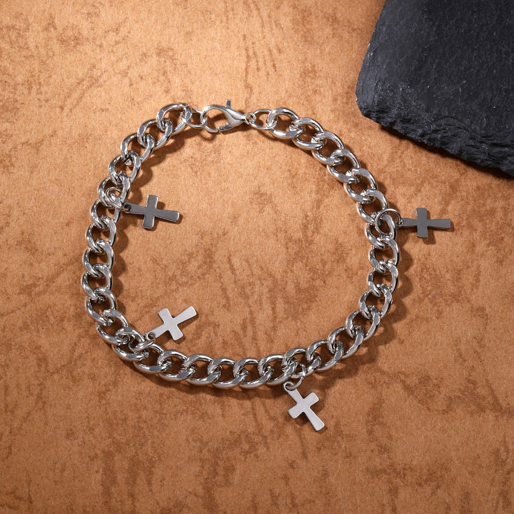 Cross Cubic Link Bracelet