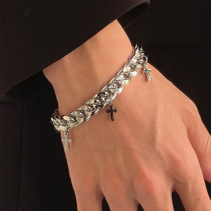 Cross Cubic Link Bracelet