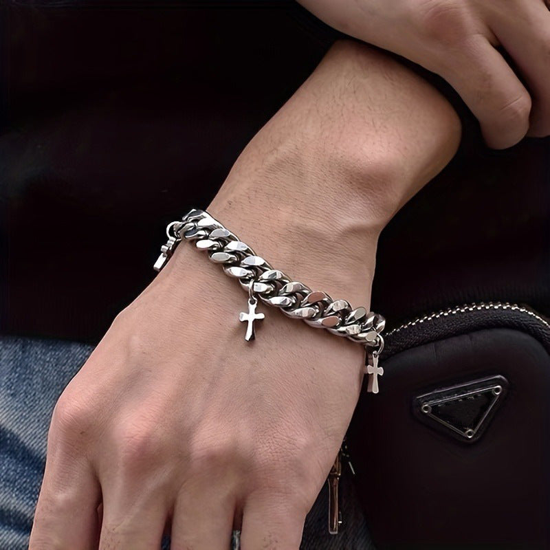 Cross Cubic Link Bracelet