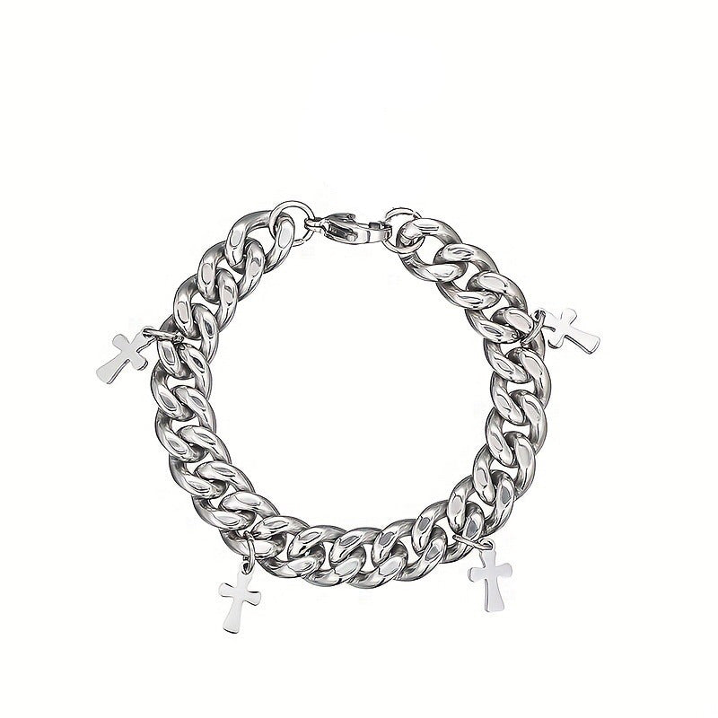 Cross Cubic Link Bracelet