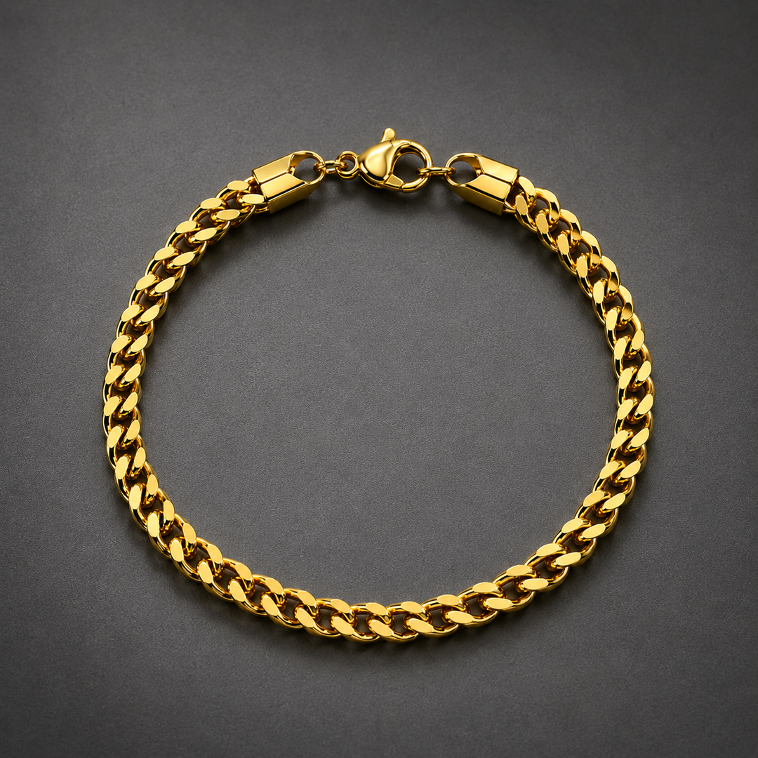 Golden Curb Chain Bracelet