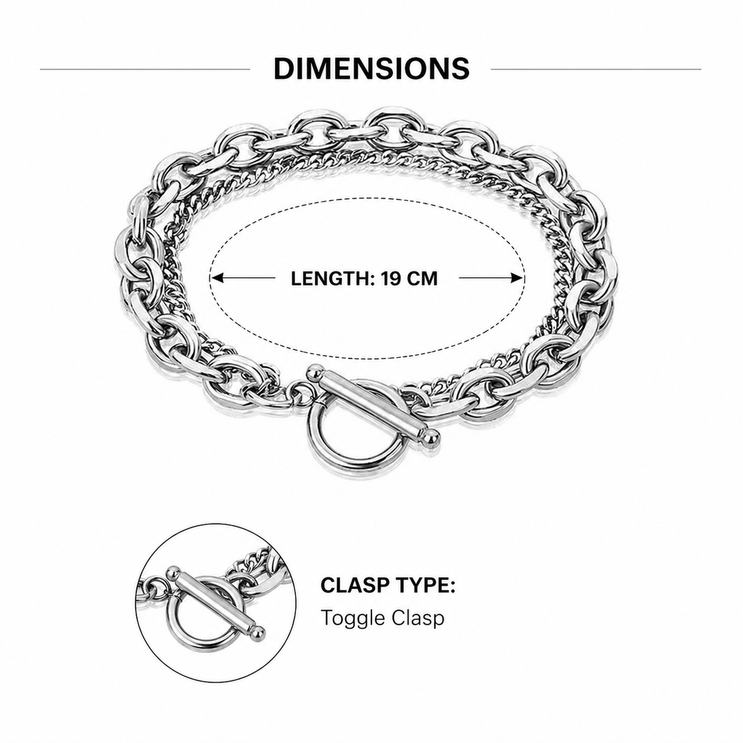 Gravix Dual Chain Toggle Bracelet