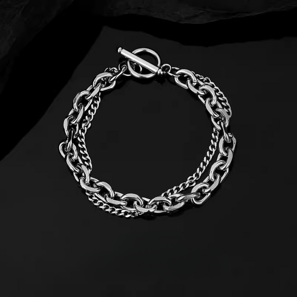 Gravix Dual Chain Toggle Bracelet