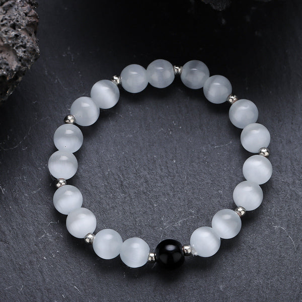 Halo Bead Bracelet - White