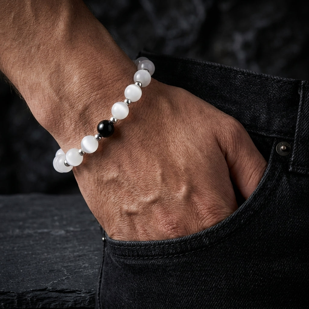 Halo Bead Bracelet - White