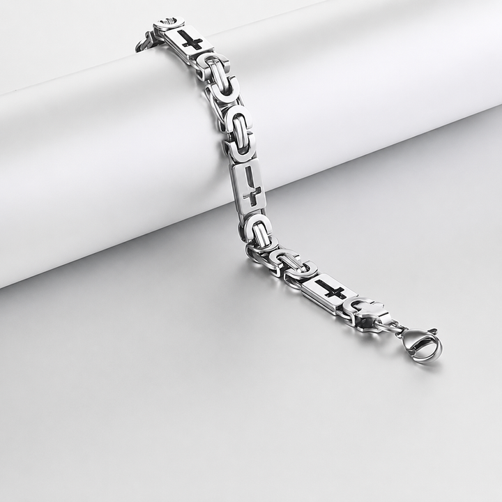 Valor Cross Link Bracelet - Silver