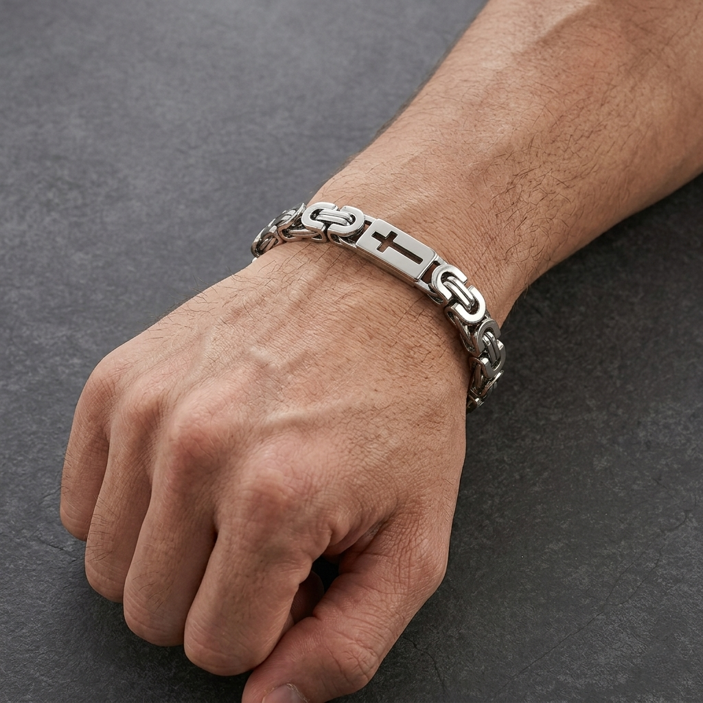 Valor Cross Link Bracelet - Silver
