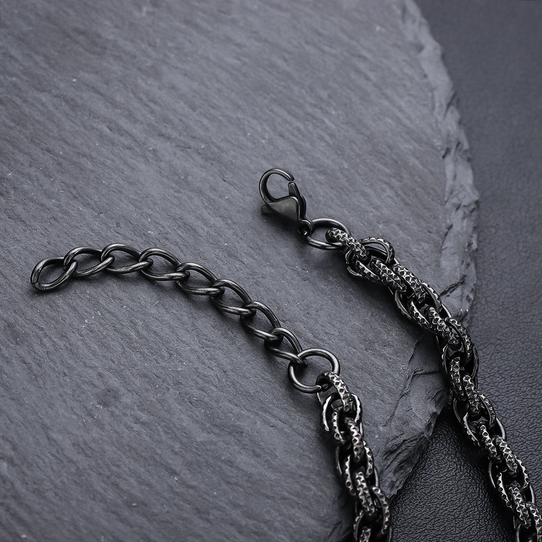 Obsidian Weave Chain Bracelet