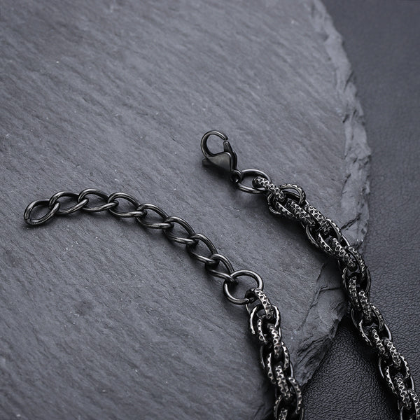 Obsidian Weave Chain Bracelet