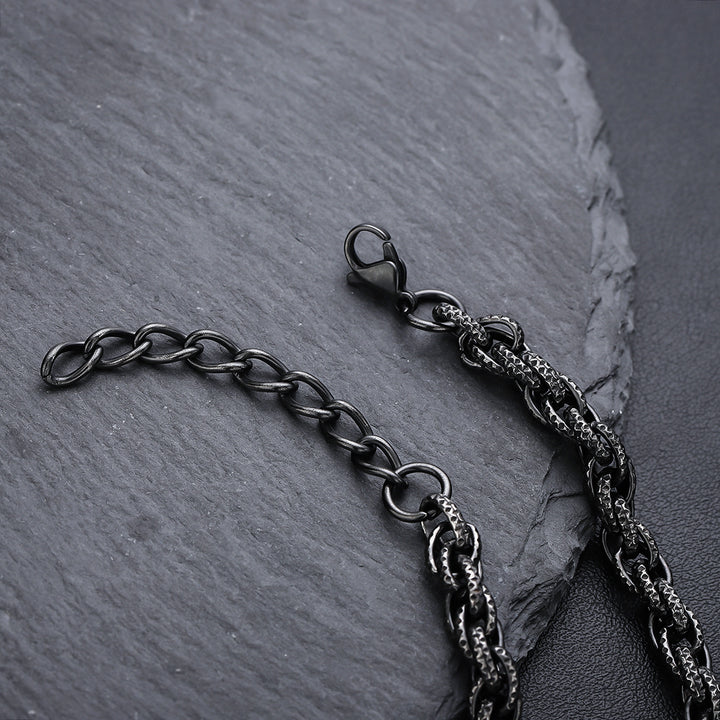 Obsidian Weave Chain Bracelet