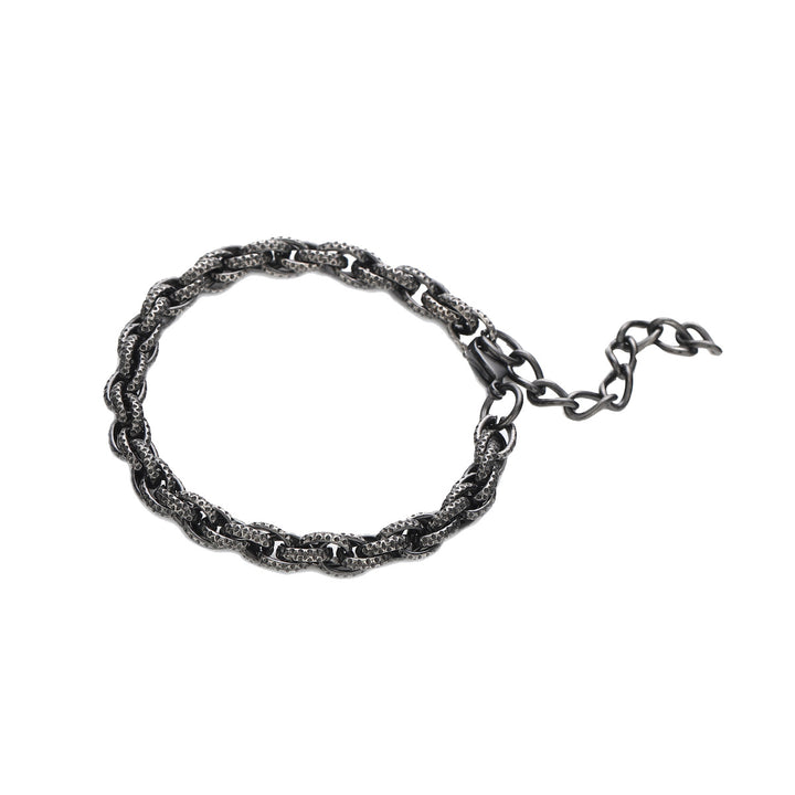 Obsidian Weave Chain Bracelet