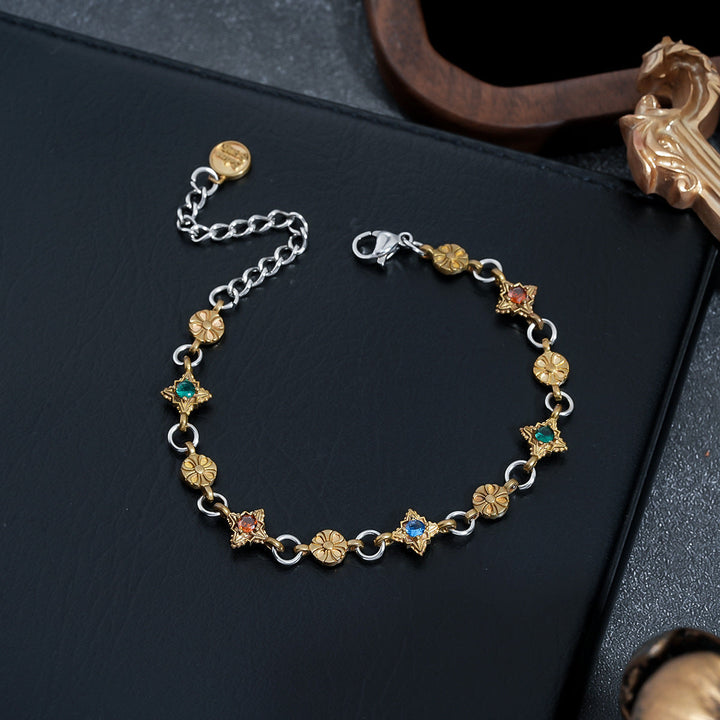 Asteria Charm Bracelet with Multicolor Stone Accents | Salty