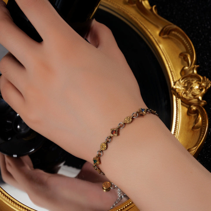 Asteria Charm Bracelet with Multicolor Stone Accents | Salty