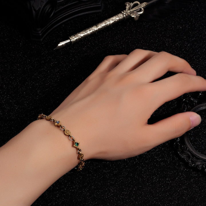 Asteria Charm Bracelet with Multicolor Stone Accents | Salty