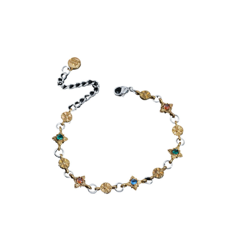 Asteria Charm Bracelet with Multicolor Stone Accents | Salty