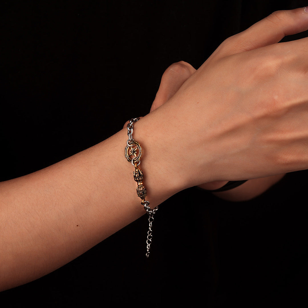 Vajra Chain Bracelet with Dual Tone Heritage Detail | Salty