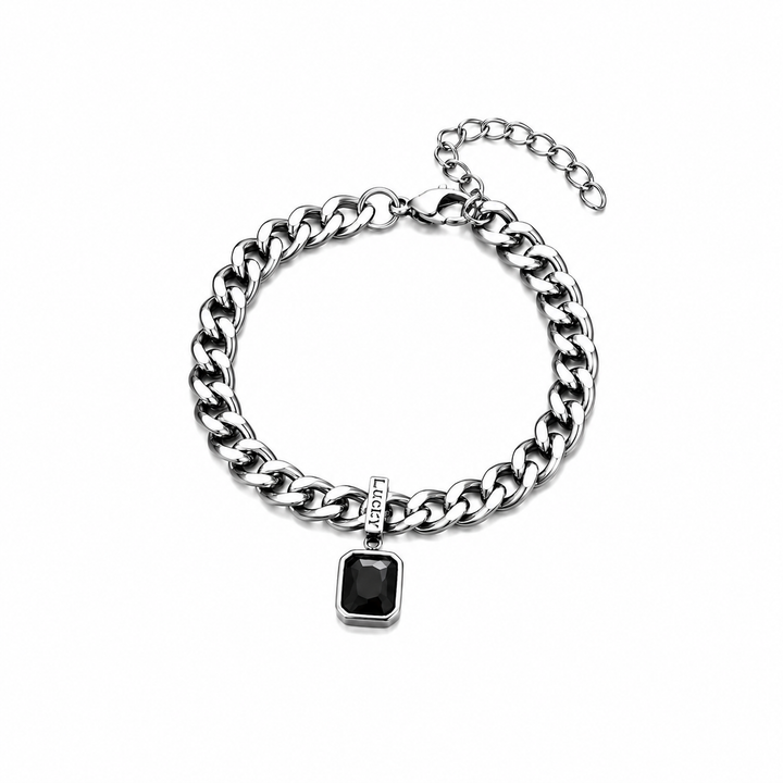 Onyx Crest Chain Bracelet