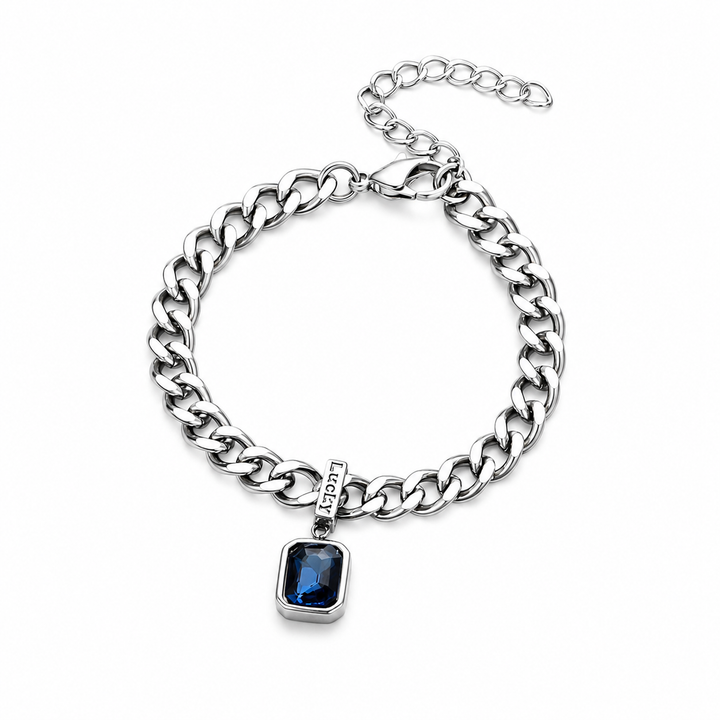 Sapphire Crest Chain Bracelet