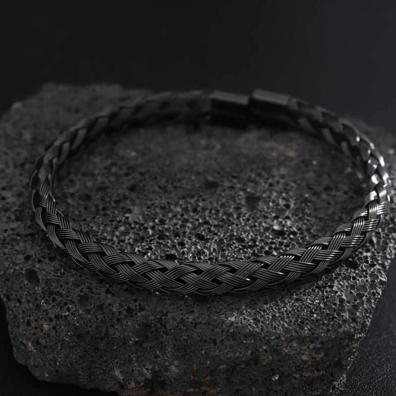 Crosslink Open Cuff Bracelet - Black