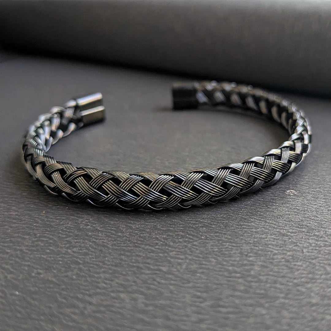 Crosslink Open Cuff Bracelet - Black