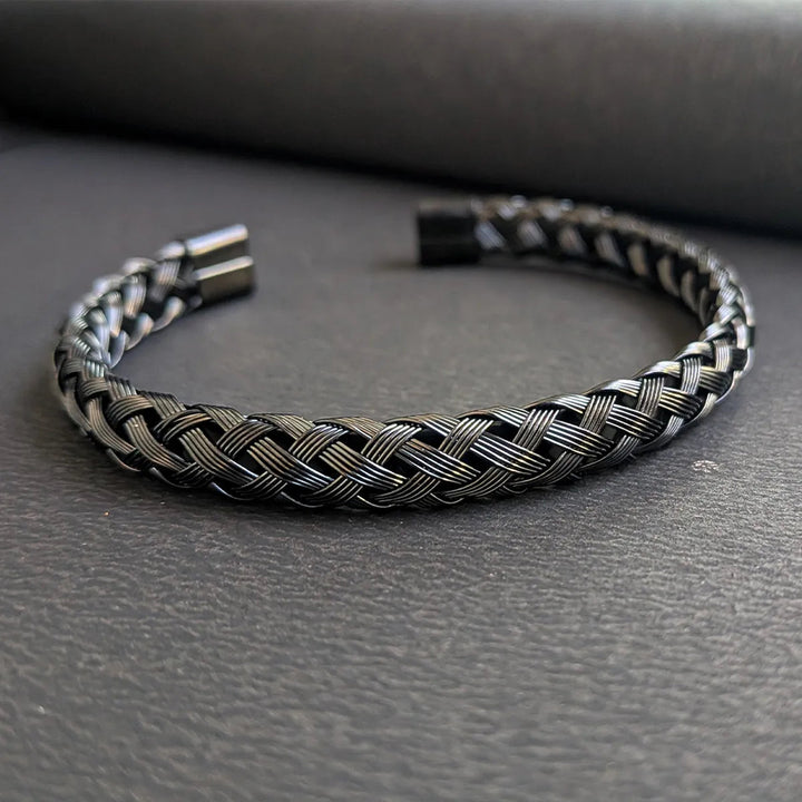 Crosslink Open Cuff Bracelet - Black