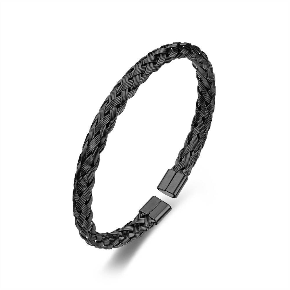 Crosslink Open Cuff Bracelet - Black