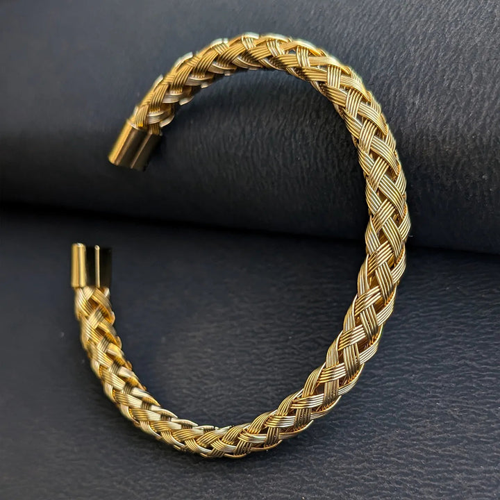 Crosslink Open Cuff Bracelet - Gold