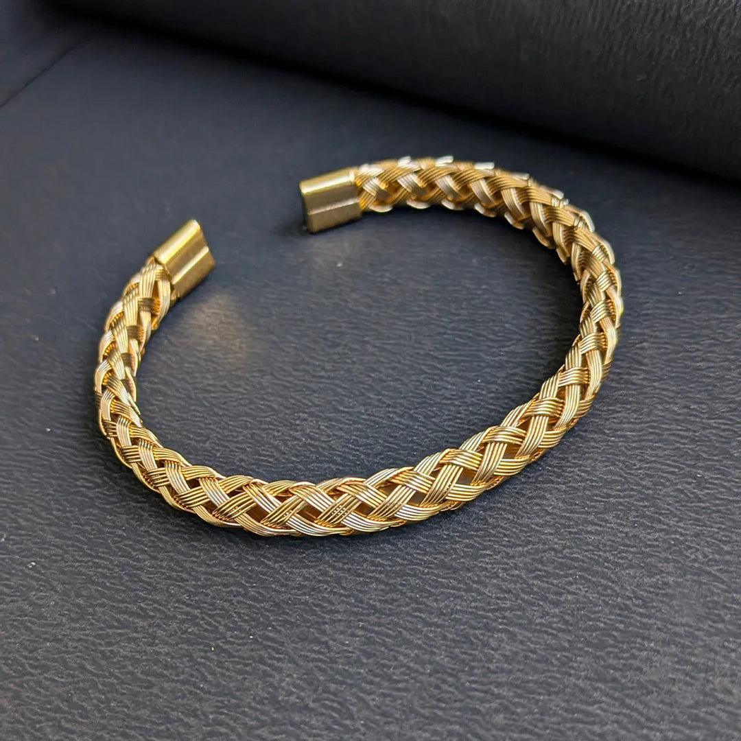 Crosslink Open Cuff Bracelet - Gold