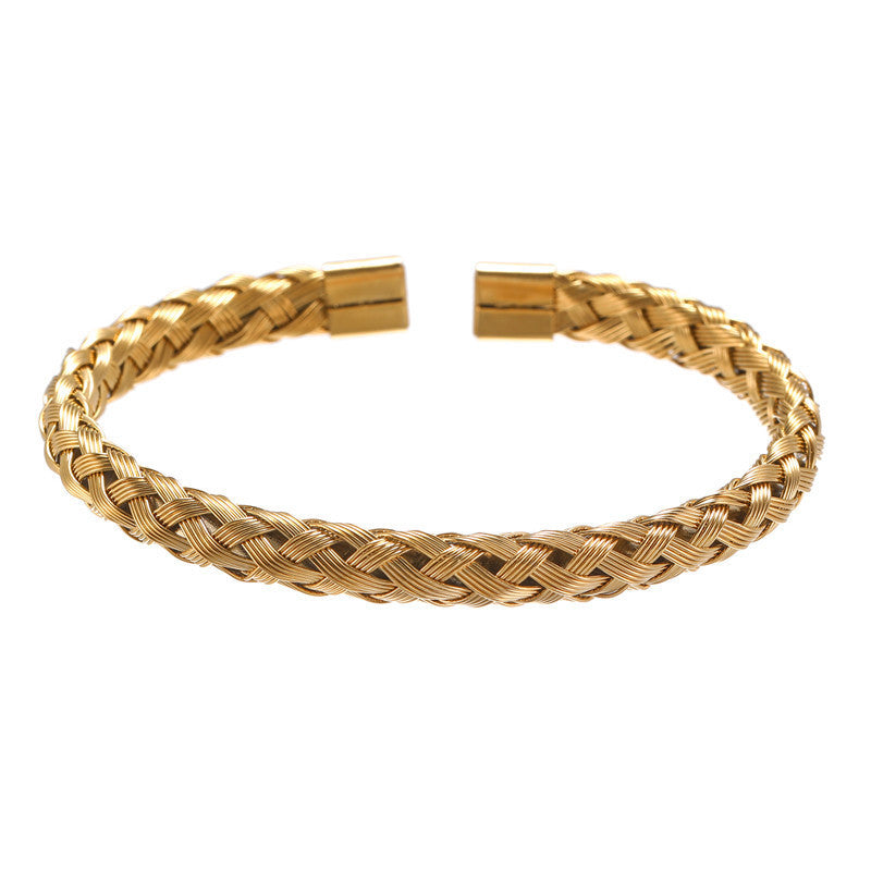 Crosslink Open Cuff Bracelet - Gold
