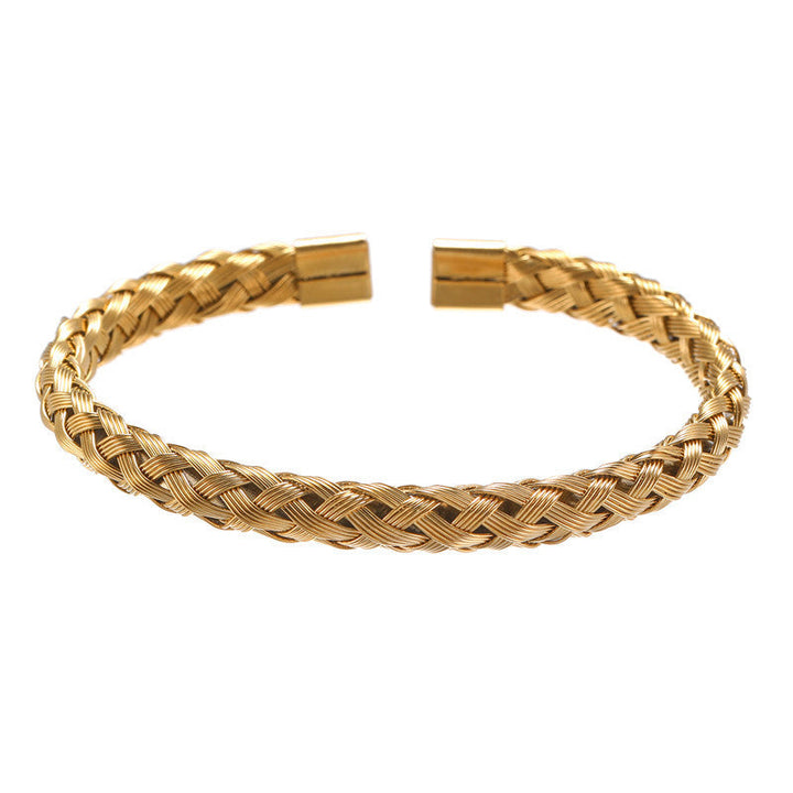 Crosslink Open Cuff Bracelet - Gold