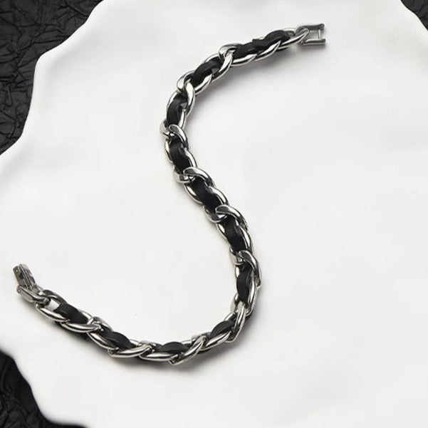 Nocturne Leather Chain Bracelet | Salty