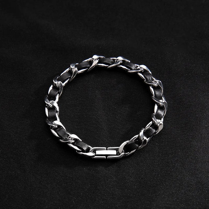Nocturne Leather Chain Bracelet | Salty