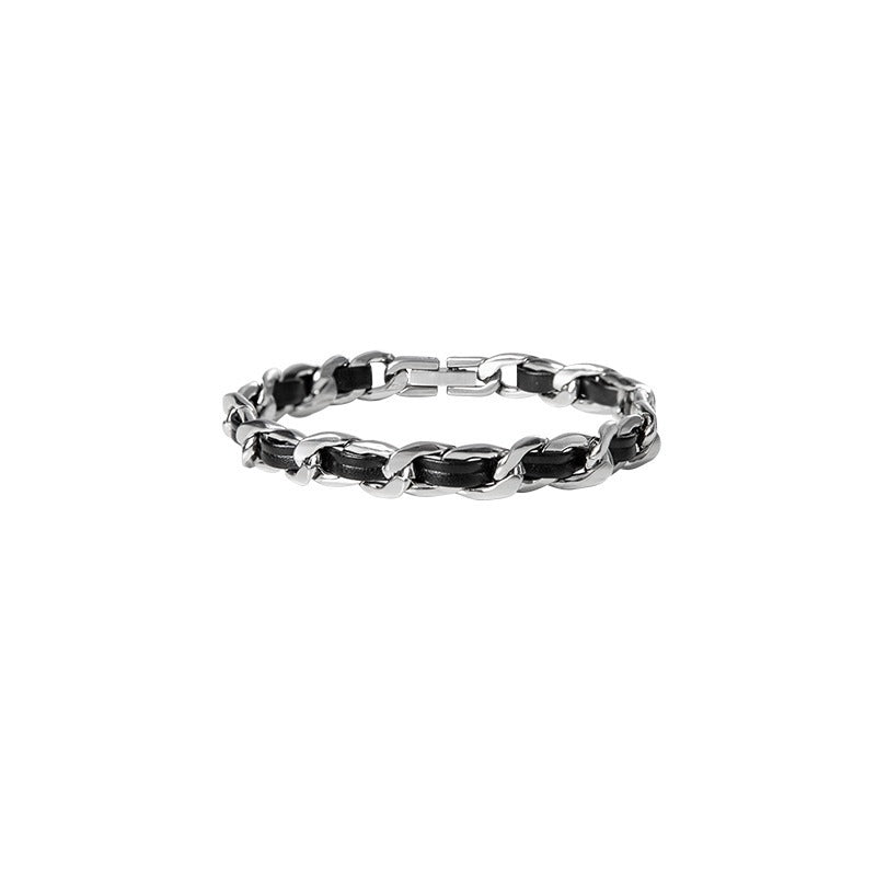 Nocturne Leather Chain Bracelet | Salty
