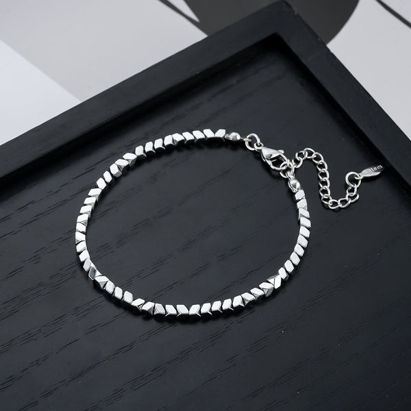 Titan Edge Bead Bracelet - SIlver