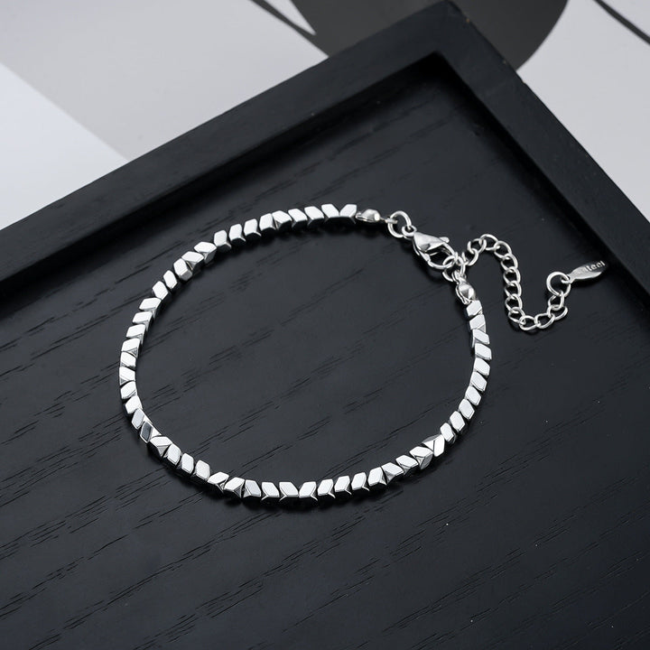 Titan Edge Bead Bracelet - SIlver