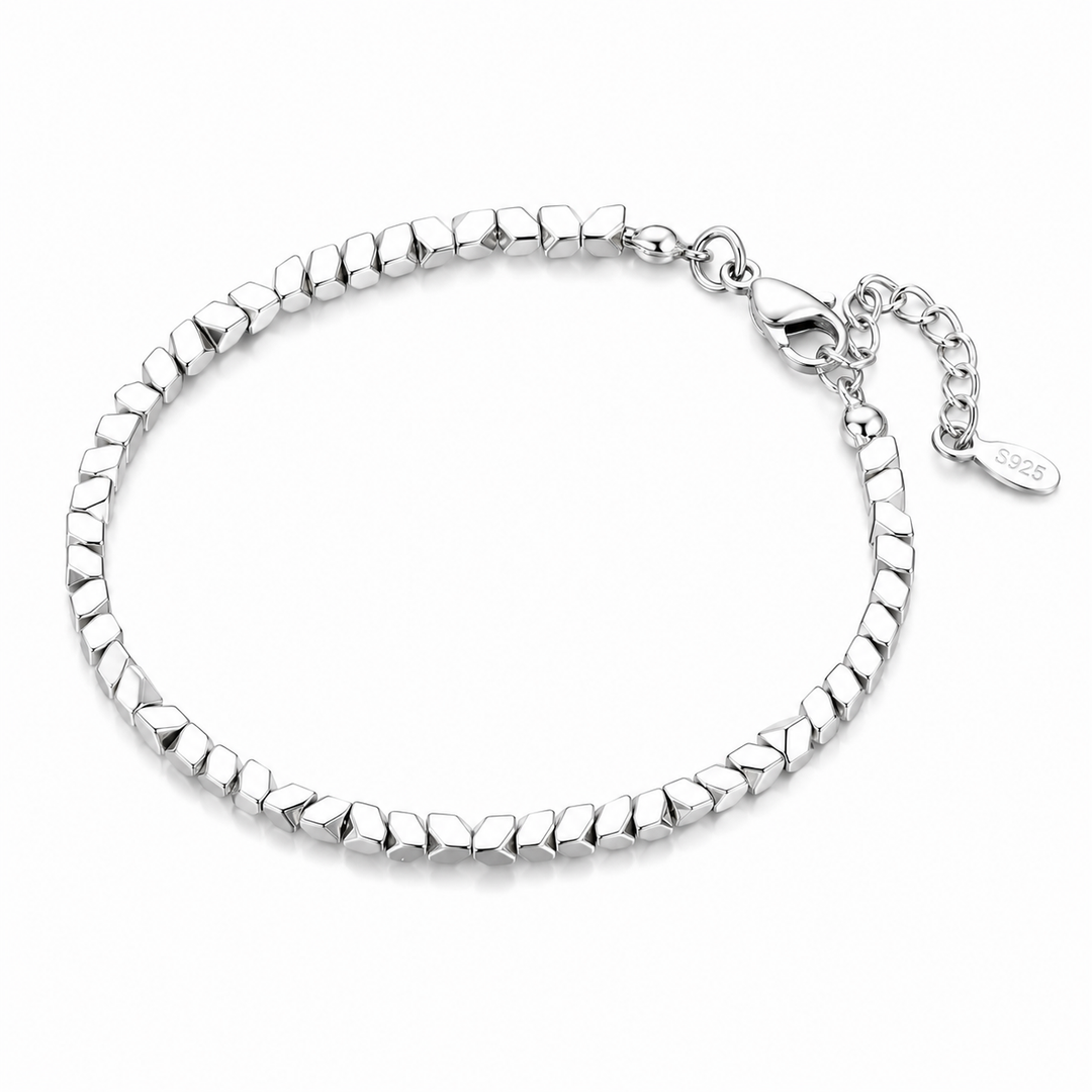 Titan Edge Bead Bracelet - SIlver