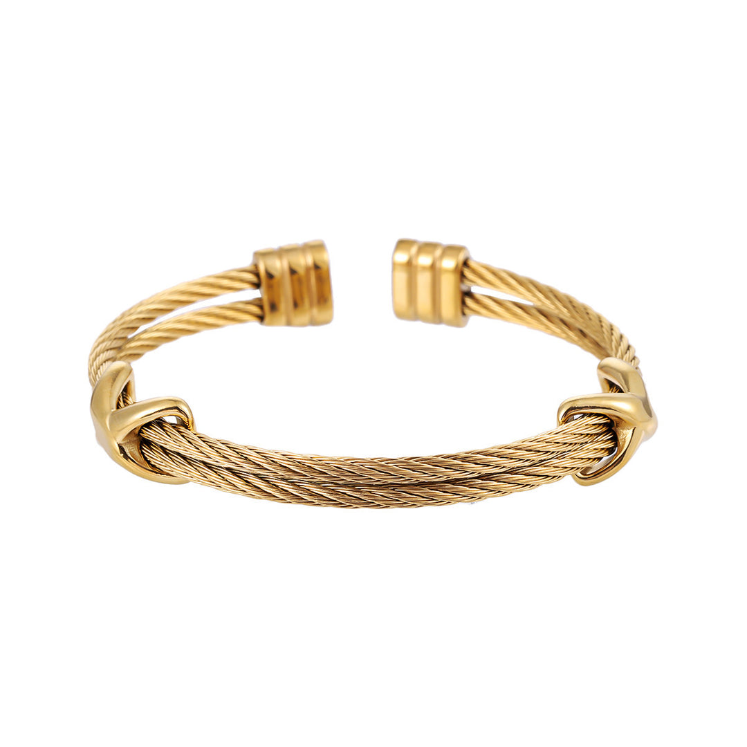 Golden Knot Cable Cuff Bracelet