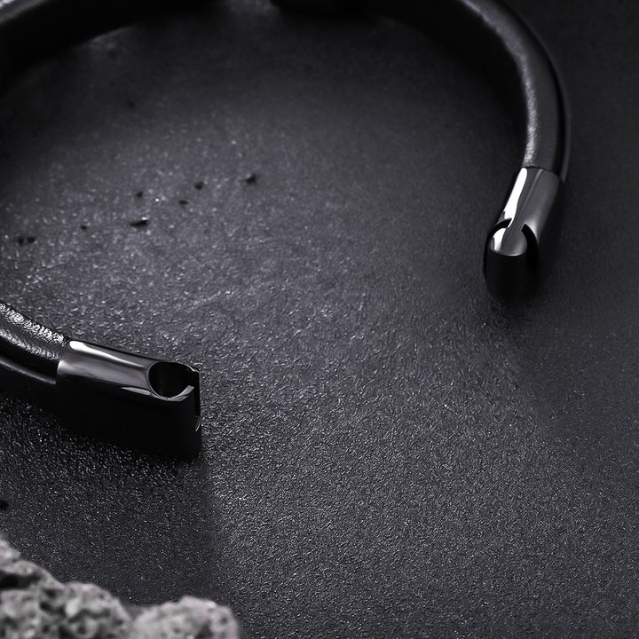 Infinity Knot Leather Bracelet - Black